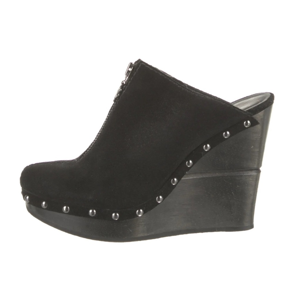 Diane von Furstenberg Black Suede Mules